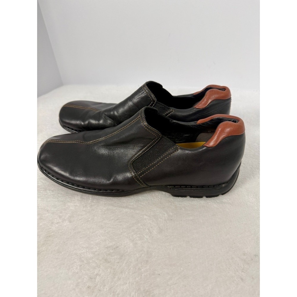 Cole Haan Zeno Split Toe Slip On Loafers Mens 11.5 Black Leather Dress Shoes - Picture 3 of 8